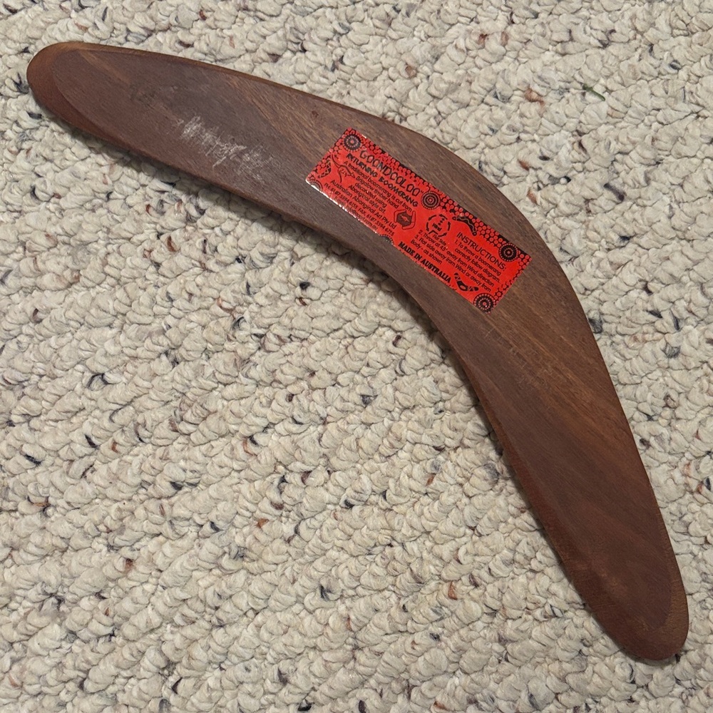 🔥5 FOR $25🔥 Handcrafted in Australia Brown Boomerang Decor - Picture 3 of 7
